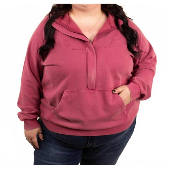 NEW MICHELLE MAE cozy core hoodie in berry - Picture 3 of 4
